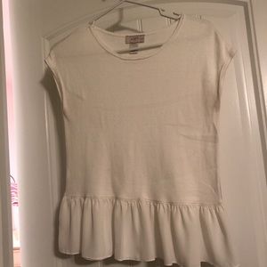 Loft white peplum top